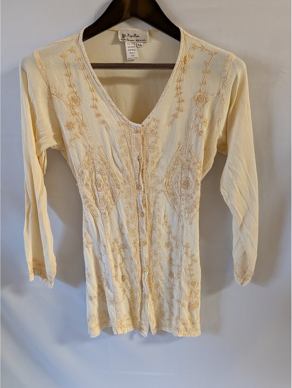 Boho peasant blouse by Papillon, size M